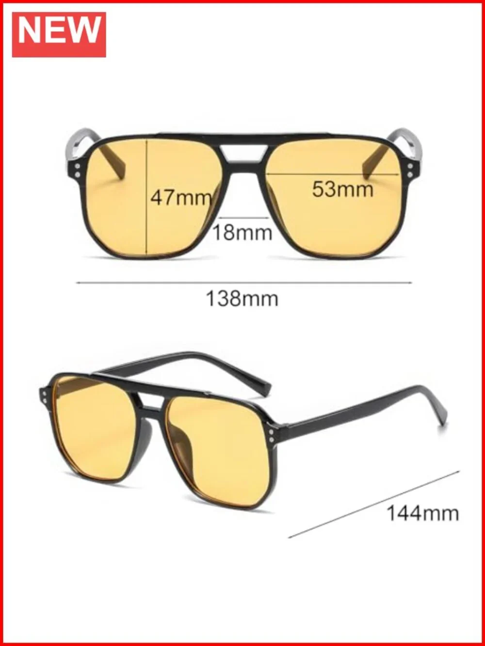 Retro Square Aviator Sunglasses UV400 Vintage Trendy Narrow Frame Sun Glasses